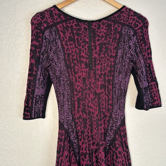 NIC+ZOE Knit Coda Twirl Purple Black Sweater Dress Midi Dark Preppy Goth Fall - Picture 5 of 6